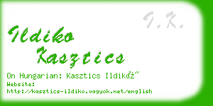 ildiko kasztics business card